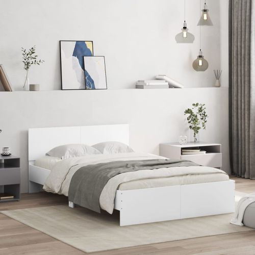 Cadre De Lit Sans Matelas Blanc 120x190 Cm