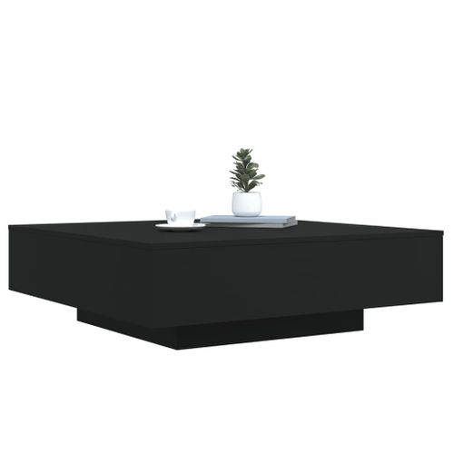 Table Basse Noir 100x100x31 Cm Bois Contreplaqué