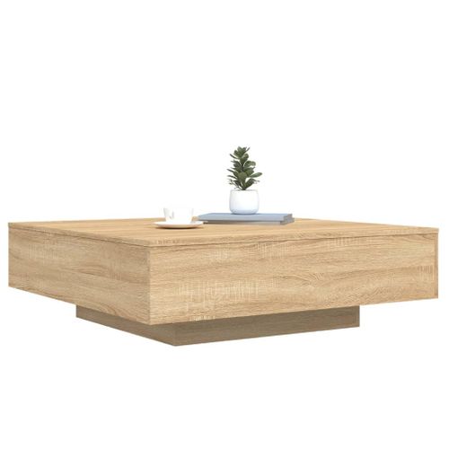 Table Basse Sonoma Chêne 100x100x31 Cm Bois Contreplaqué