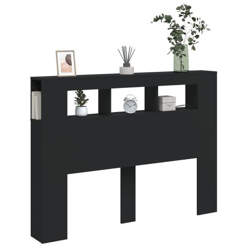 Tête De Lit à LED Noir 140x18,5x103,5 Cm Bois Contreplaqué