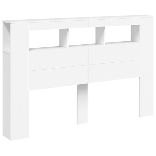 Tête De Lit LED Blanc 160x18,5x103,5 Cm Bois Contreplaqué