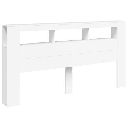Tête De Lit LED Blanc 200x18,5x103,5 Cm Bois Contreplaqué