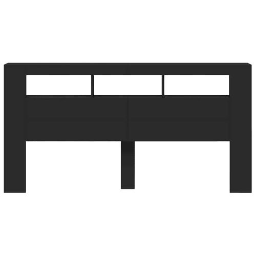 Tête De Lit à LED Noir 200x18,5x103,5 Cm Bois Contreplaqué