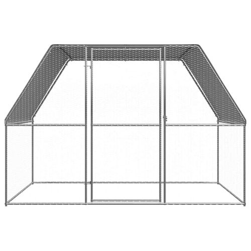 Poulailler Argenté Et Gris 3x2x2 M Acier Galvanisé