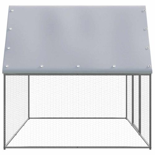 Poulailler Argenté Et Gris 3x2x2 M Acier Galvanisé