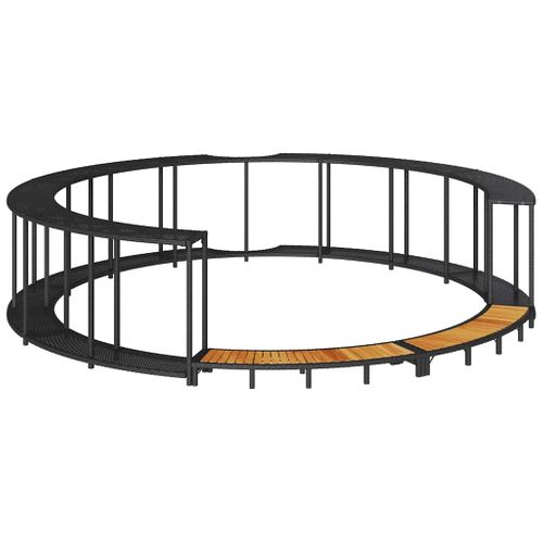 Contour Spa Rangement Et Marche Noir Résine Tressée