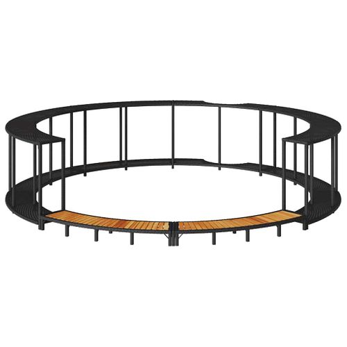 Contour Spa Rangement Et Marche Noir Résine Tressée