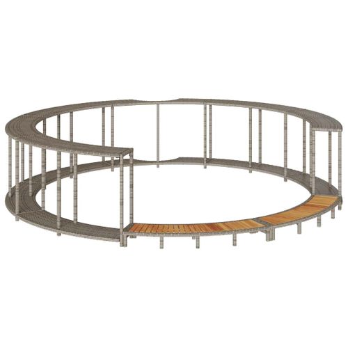 Contour Spa Rangement Et Marche Gris Résine Tressée