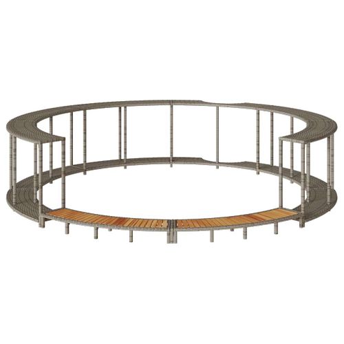 Contour Spa Rangement Et Marche Gris Résine Tressée