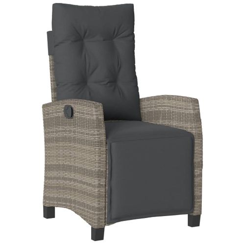 Ensemble à Manger De Jardin Et Coussins 7 PCs Gris Rotin