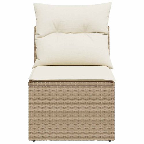 Canapé De Jardin Sans Accoudoirs Coussins Beige Résine Tressée