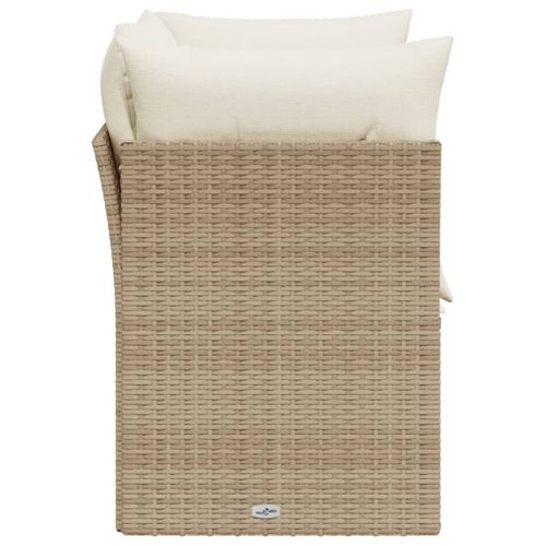 Canapé De Jardin Avec Coussins 2 Places Beige Résine Tressée