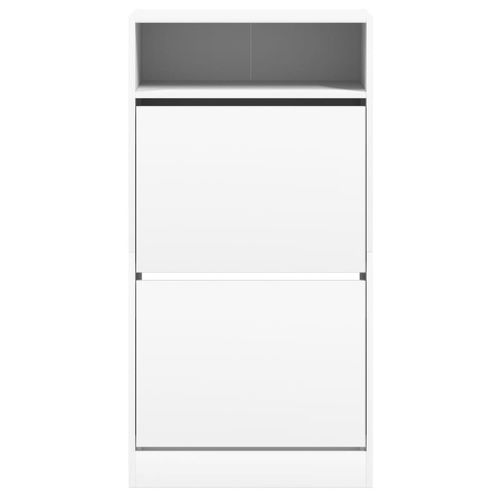 Armoire à Chaussures Blanc 60x34x116 Cm Bois Contreplaqué
