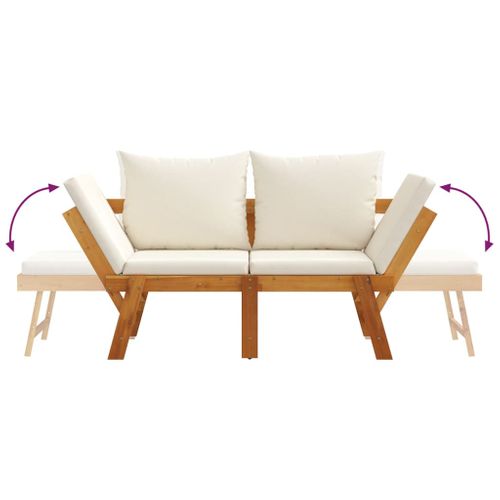 Banc De Jardin Avec Coussins 2 En 1 Bois D'acacia Massif