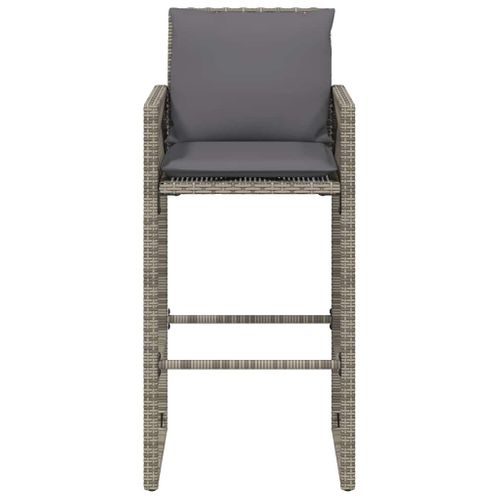 Tabourets De Bar Jardin Coussins Lot De 2 Gris Résine Tressée