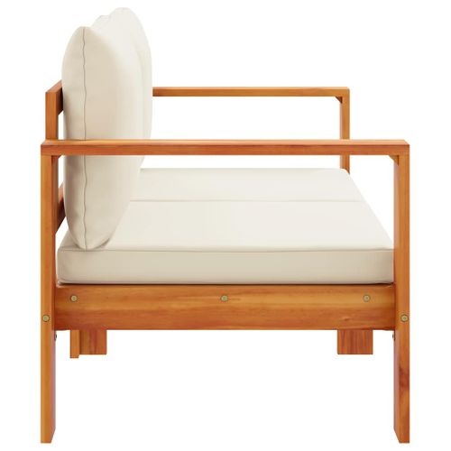 Canapé De Jardin Avec Coussins 2 Places Bois Massif D'acacia