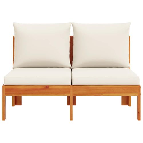 Canapé De Jardin Sans Accoudoirs Coussins 2 Places Bois Acacia