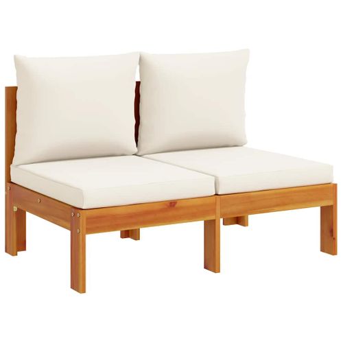 Canapé De Jardin Sans Accoudoirs Coussins 2 Places Bois Acacia