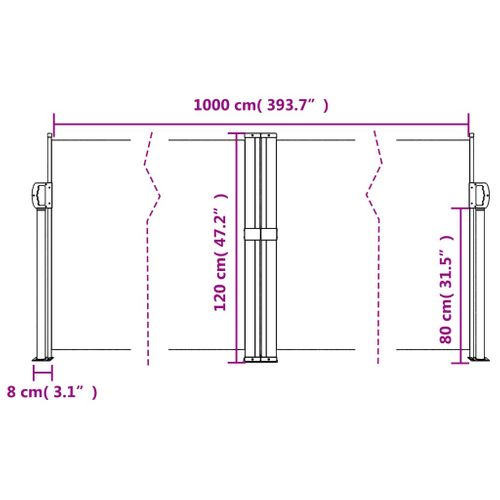 Auvent Latéral Rétractable Anthracite 120x1000 Cm