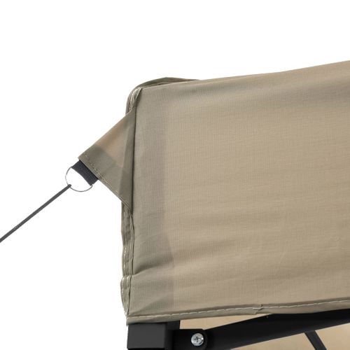 Tente De Réception Pliable Escamotable 3 Parois Latérales Taupe