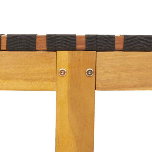 Chaises Longues Lot De 2 Avec Table Noir Bois Massif D'acacia