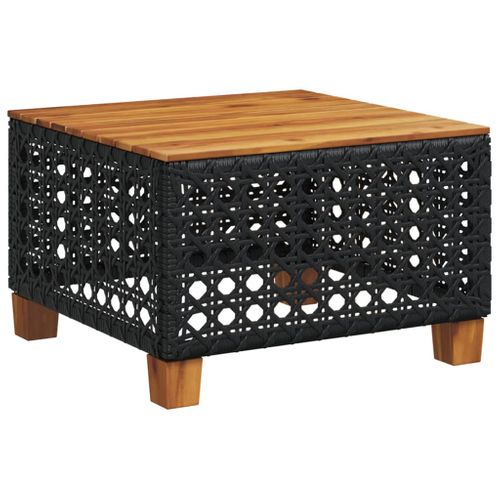 Salon De Jardin 8 Pièces En Résine Tressée - 200x90x72 Cm - Noir