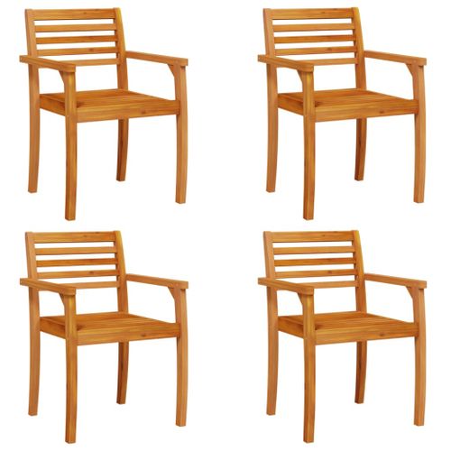Chaises De Jardin Lot De 4 59x55x85 Bois Massif D'acacia