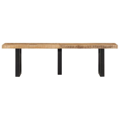 Banc 160 Cm Bois De Manguier Brut Massif Et Acier