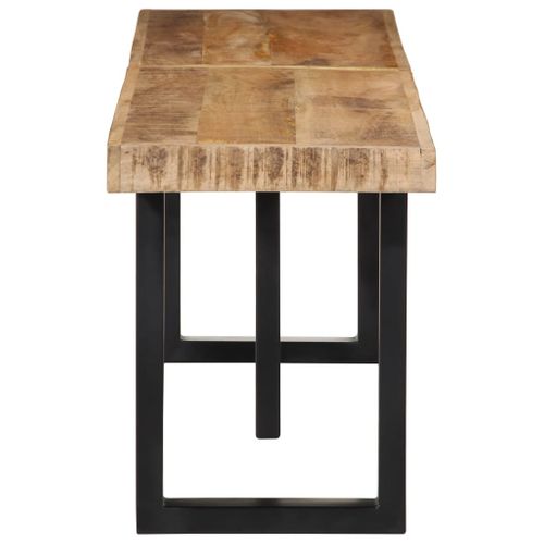Banc 160 Cm Bois De Manguier Brut Massif Et Acier