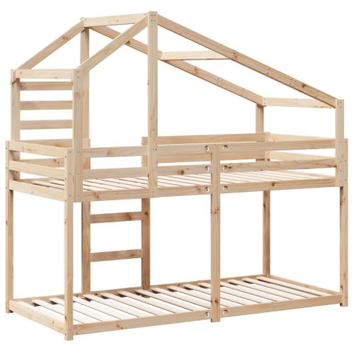 Lit Superposé Sans Matelas 90x190 Cm Bois De Pin Massif
