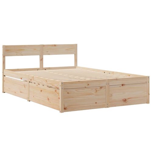 Cadre De Lit Sans Matelas 140x190 Cm Bois De Pin Massif