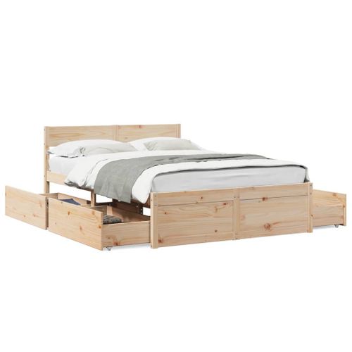 Cadre De Lit Sans Matelas 140x190 Cm Bois De Pin Massif