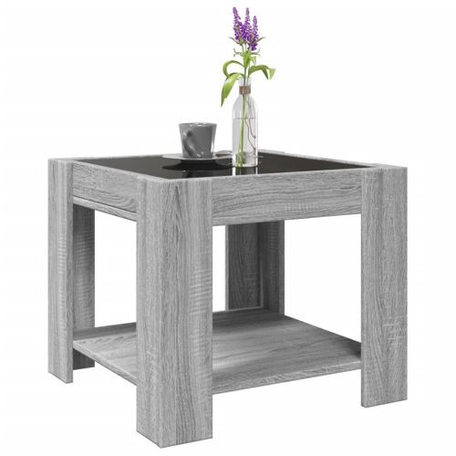 Table Basse Avec LED Sonoma Gris 53x53x45 Cm Bois D'ingénierie