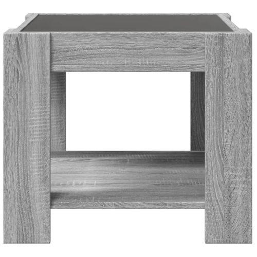Table Basse Avec LED Sonoma Gris 53x53x45 Cm Bois D'ingénierie