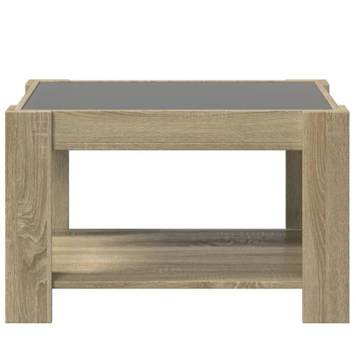 Table Basse Avec LED Chêne Sonoma 73x53x45 Cm Bois D'ingénierie