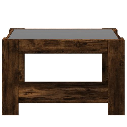 Table Basse Avec LED Chêne Fumé 73x53x45 Cm Bois D'ingénierie