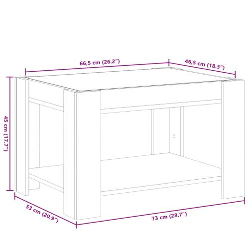 Table Basse Avec LED Chêne Fumé 73x53x45 Cm Bois D'ingénierie