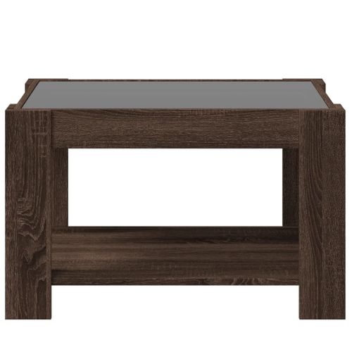 Table Basse Avec LED Chêne Marron 73x53x45 Cm Bois D'ingénierie