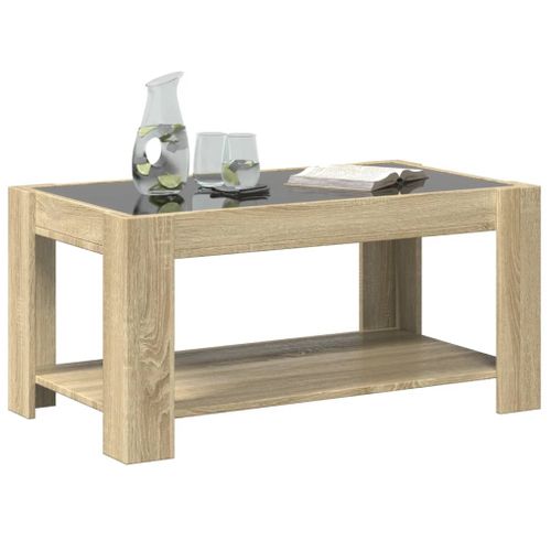 Table Basse Avec LED Chêne Sonoma 93x53x45 Cm Bois D'ingénierie