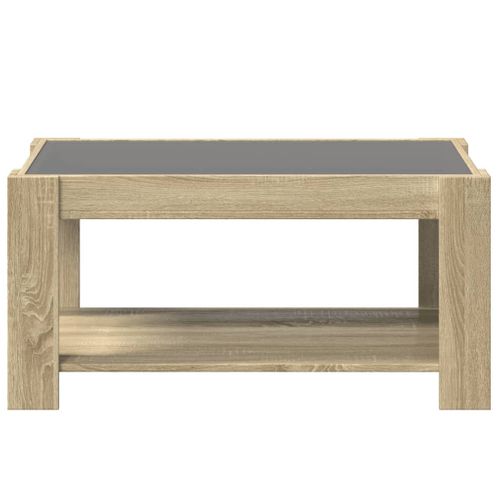 Table Basse Avec LED Chêne Sonoma 93x53x45 Cm Bois D'ingénierie
