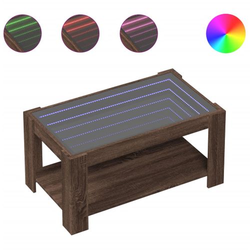 Table Basse Avec LED Chêne Marron 93x53x45 Cm Bois D'ingénierie