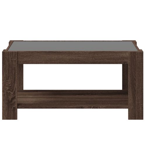 Table Basse Avec LED Chêne Marron 93x53x45 Cm Bois D'ingénierie
