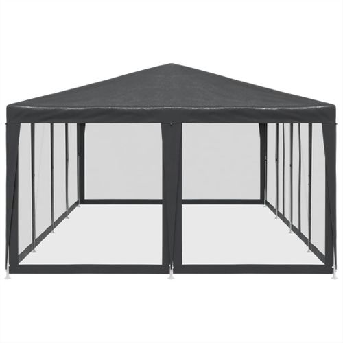 Tente De Fête Avec 12 Parois Latérales Maille Anthracite 8x4 M