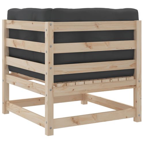 Salon De Jardin 6 Pièces Avec Coussins Bois De Pin Massif