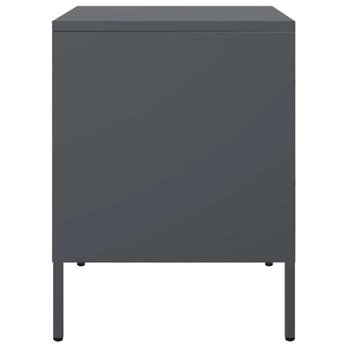Tables De Chevet 2 Pièces Anthracite 36x39x50,5 Cm Acier