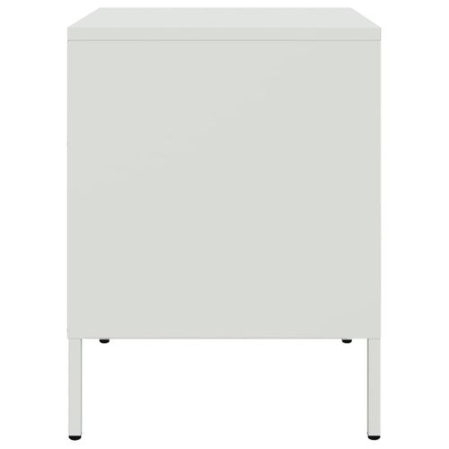 Tables De Chevet 2 Pièces Blanc 36x39x50,5 Cm Acier