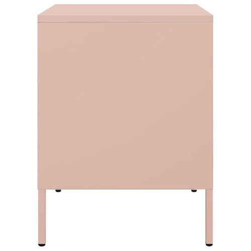 Tables De Chevet 2 Pièces Rose 36x39x50,5 Cm Acier