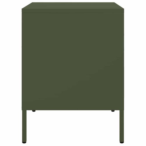 Tables De Chevet 2 Pièces Vert Olive 36x39x50,5 Cm Acier