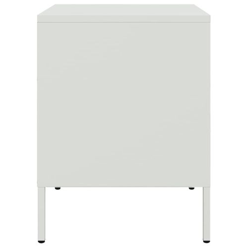 Table De Chevet Blanc 36x39x50,5 Cm Acier