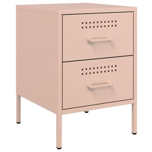 Table De Chevet Rose 36x39x50,5 Cm Acier